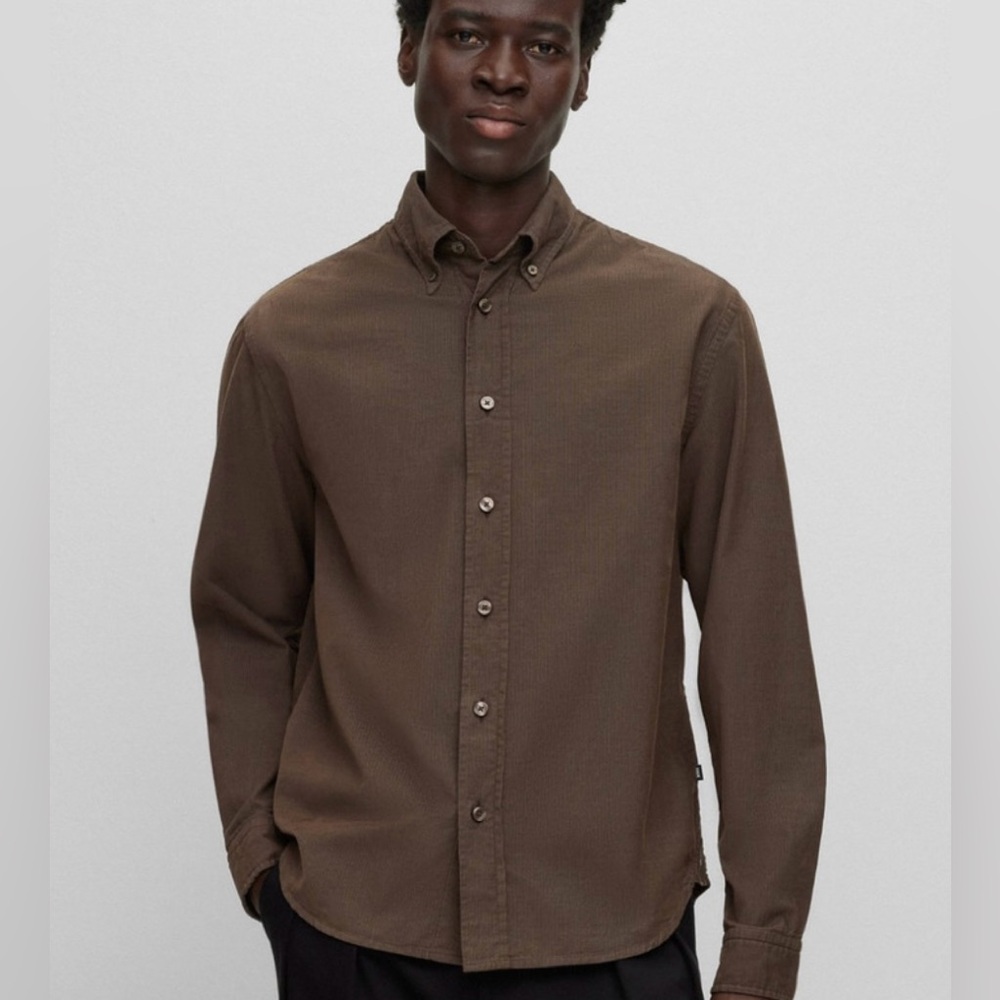 Hugo Boss Relaxed Fit Micro Corduroy Shirt- Men’s Large